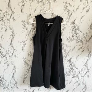 Simple Black V-Neck Cocktail Dress